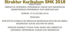 struktur kurikulum smk 2018